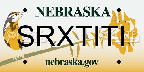 SRXTITI Nebraska License Plate