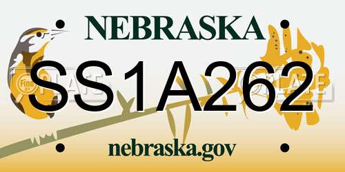SS1A262 Nebraska License Plate