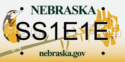 SS1E1E Nebraska License Plate
