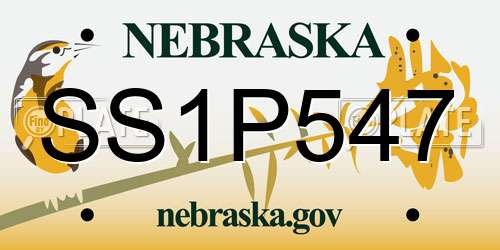 SS1P547 Nebraska License Plate
