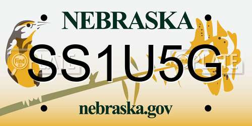SS1U5G Nebraska License Plate