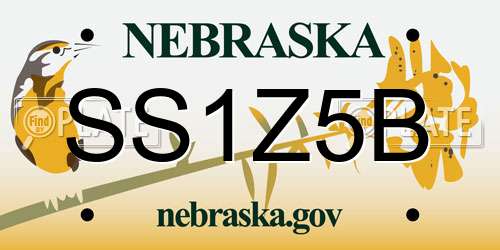 SS1Z5B Nebraska License Plate