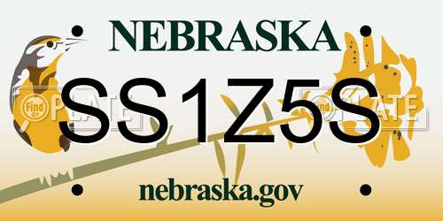 SS1Z5S Nebraska License Plate