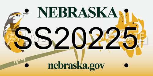 SS20225 Nebraska License Plate