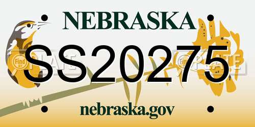 SS20275 Nebraska License Plate