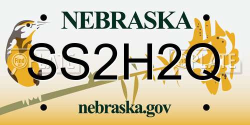 SS2H2Q Nebraska License Plate