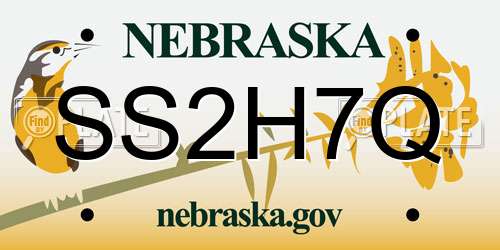 SS2H7Q Nebraska License Plate