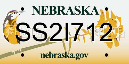 SS2I712 Nebraska License Plate