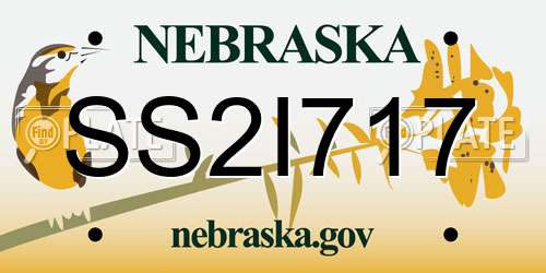 SS2I717 Nebraska License Plate