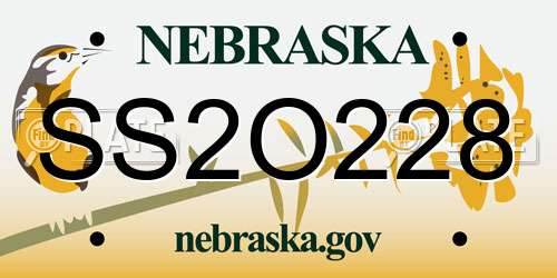 SS2O228 Nebraska License Plate