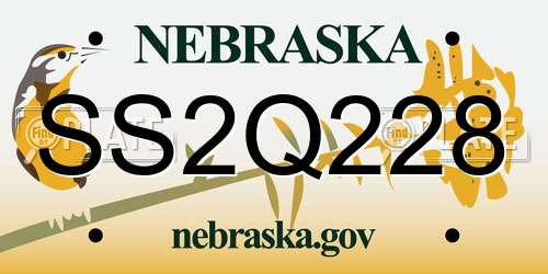 SS2Q228 Nebraska License Plate