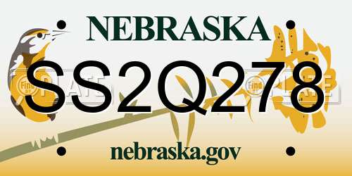 SS2Q278 Nebraska License Plate