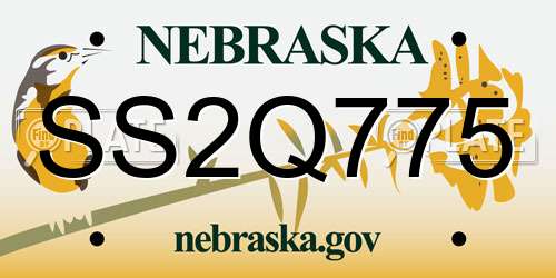 SS2Q775 Nebraska License Plate