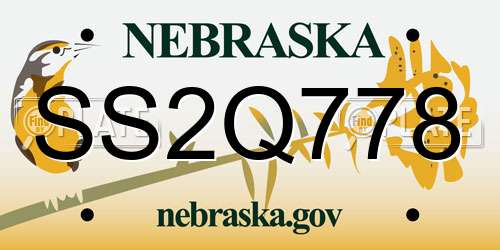 SS2Q778 Nebraska License Plate
