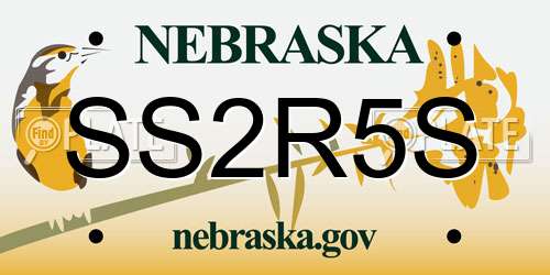 SS2R5S Nebraska License Plate