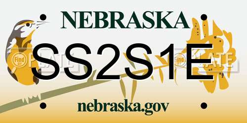 SS2S1E Nebraska License Plate