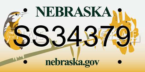 SS34379 Nebraska License Plate