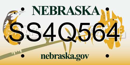 SS4Q564 Nebraska License Plate