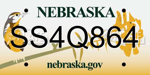 SS4Q864 Nebraska License Plate
