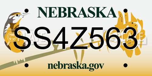 SS4Z563 Nebraska License Plate