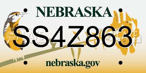 SS4Z863 Nebraska License Plate