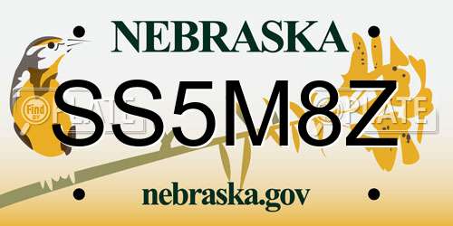 SS5M8Z Nebraska License Plate