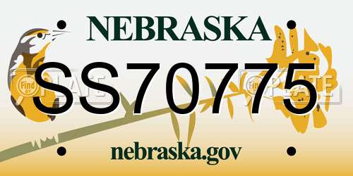 SS70775 Nebraska License Plate