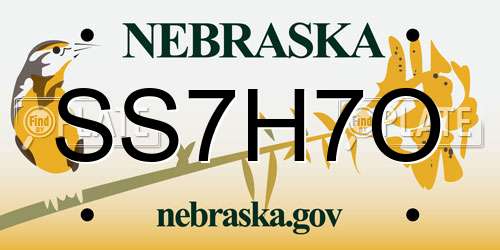 SS7H7O Nebraska License Plate