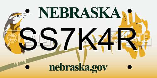 SS7K4R Nebraska License Plate