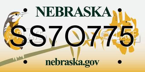 SS7O775 Nebraska License Plate