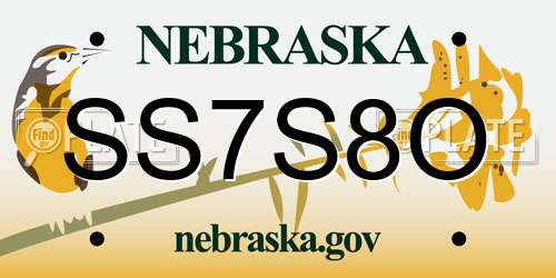 SS7S8O Nebraska License Plate