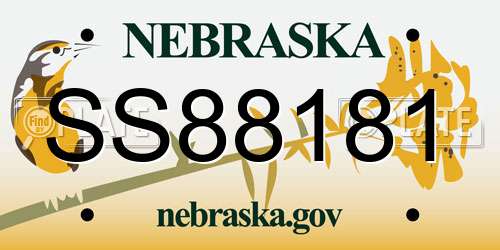 SS88181 Nebraska License Plate