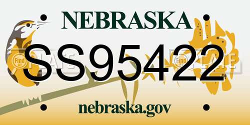 SS95422 Nebraska License Plate