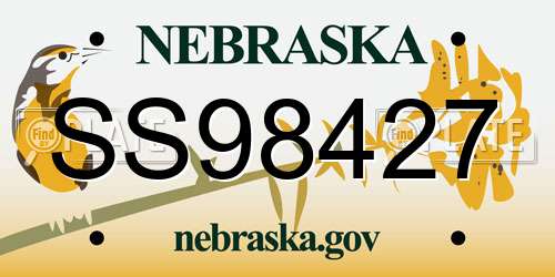 SS98427 Nebraska License Plate