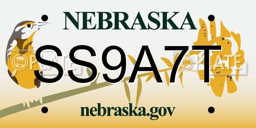 SS9A7T Nebraska License Plate