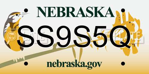 SS9S5Q Nebraska License Plate