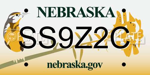 SS9Z2C Nebraska License Plate