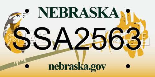 SSA2563 Nebraska License Plate