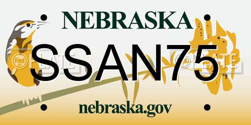 SSAN75 Nebraska License Plate