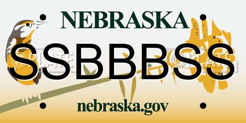 SSBBBSS Nebraska License Plate