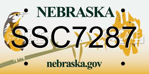 SSC7287 Nebraska License Plate