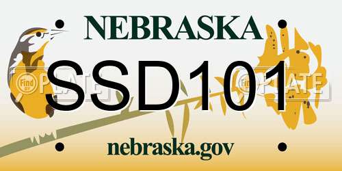 SSD101 Nebraska License Plate