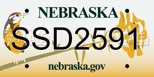 SSD2591 Nebraska License Plate