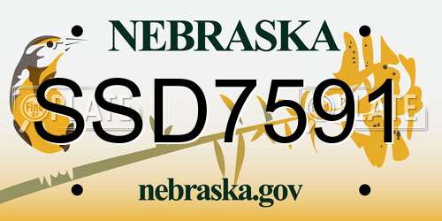 SSD7591 Nebraska License Plate