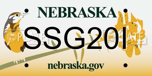SSG20I Nebraska License Plate