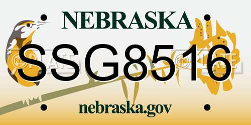 SSG8516 Nebraska License Plate