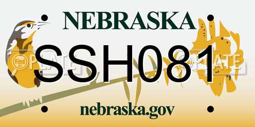 SSH081 Nebraska License Plate