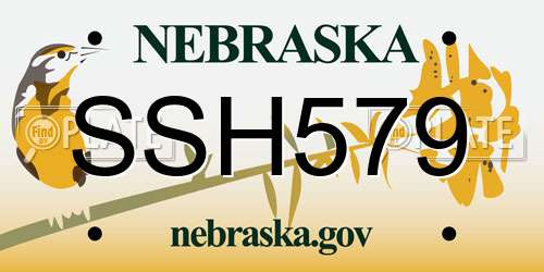 SSH579 Nebraska License Plate