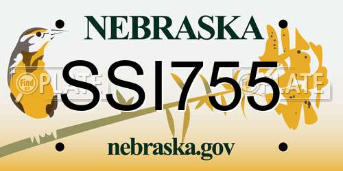 SSI755 Nebraska License Plate