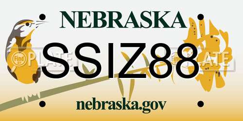 SSIZ88 Nebraska License Plate